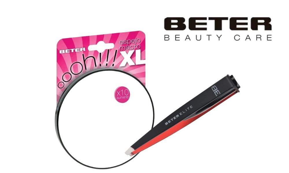 Productos Beter: pinza con luz LED y espejo de aumento