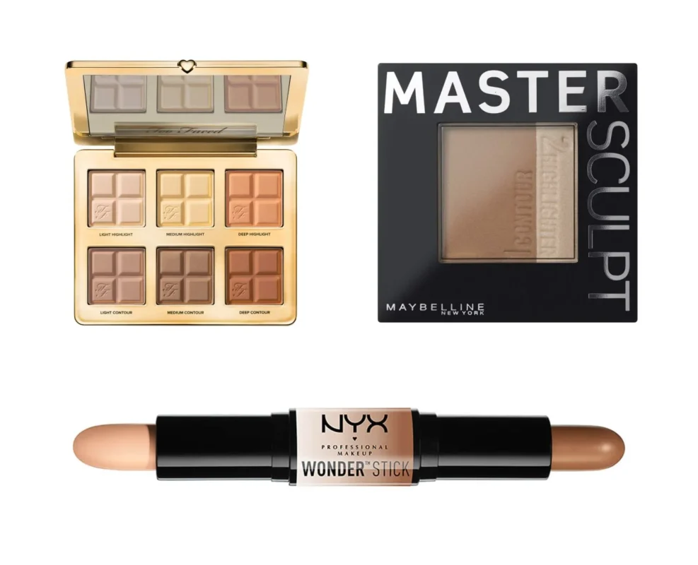 crear contorno en el rostro con productos de maquillaje