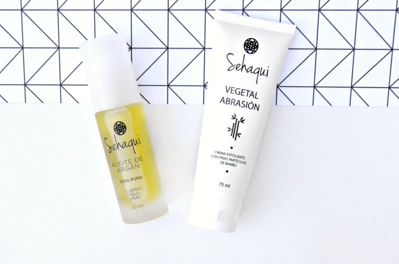 productos cosméticos Sehaqui aceite puro de argan y crema exfoliante natural